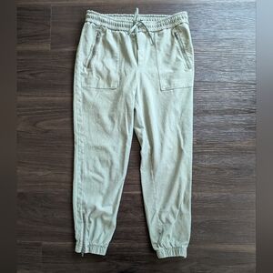 Athleta Women's Farallon Pant Light Green Athletic Cotton Joggers Size 10